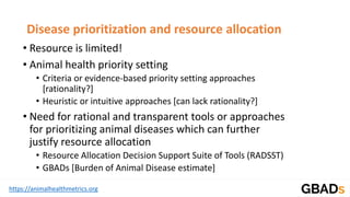 Global Burden of Animal Diseases: Disease prioritization theme