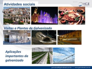 Atividades sociais

Visitas a Plantas de Galvanizado

Aplicações
importantes da
galvanizado

 