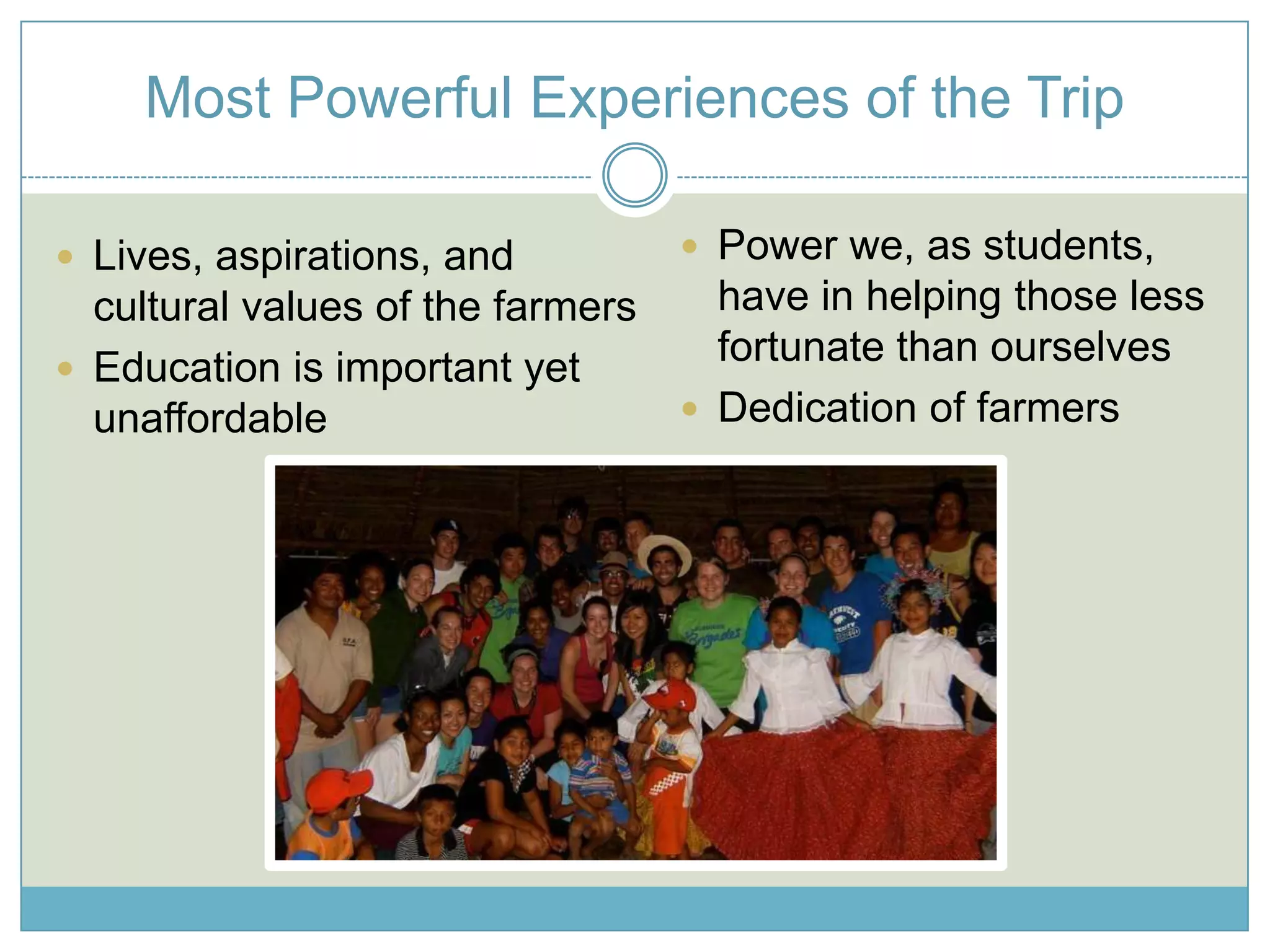 Future ProjectsBAKERYPROSCONSWomen are formally trained bakersDemand in community No competition Need an infrastructure that would meet food safety requirementsCostlyBreak-even point could occur very long down the roadUnstable marketAdding the bakery could provide too much work for the farmers and therefore not be a sustainable operation Would be an ideal business 5-10 years down the road