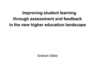Improving student learning
  through assessment and feedback
in the new higher education landscape




             Graham Gibbs
 