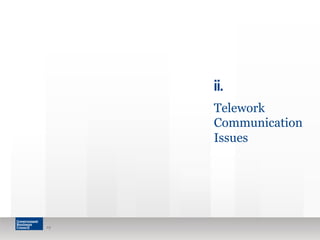19 
ii. 
Telework 
Communication 
Issues 
 