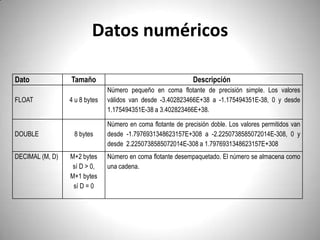 Datos numéricos