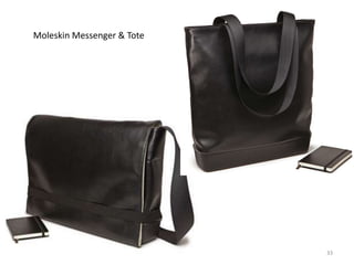 Moleskin Messenger & Tote




                            33
 