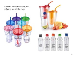 Colorful new drinkware, and
infusers are all the rage




                              38
 