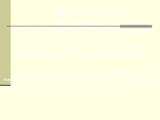 HIGIENE DO TRABALHO II
TUBULÃO PNEUMÁTICO
É uma estrutura tubular vertical que se estende abaixo da
superfície da água e/ou da terra, possuindo um
compartimento superior campânula, através da qual os
trabalhadores entram na estrutura e são pressurizados,
podendo então realizar o seu trabalho no fundo a seco.
As pressões são bem menores do que as utilizadas para o
mergulho, sendo tipicamente de 0,5 a 2 kgf/cm2 e as jornadas de
trabalho de quatro a oito horas. O regime de trabalho é
regulamentado pela Portaria n° 3214 / 78, NR nº 15
 