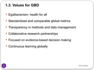 Gbd Method A presentation on an overview of Global Burden of Diseases(GBD) | PPTX