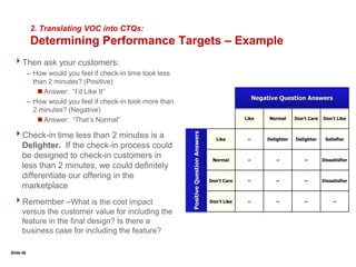 Are related directly to an attribute of the product or service