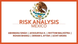 MEXICO
ABHIMANU SINGH | JAYASURYAA H. | RHYTHM MALHOTRA |
ROHAN BHARAJ | SRIRAM S. AYYAR | UCHIT ARORA
 
