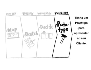 Tenha um
Protótipo
para
apresentar
ao seu
Cliente.
 