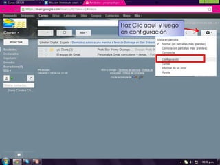 Haz Clic aquí y luego
en configuración
 