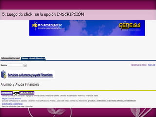 5. Luego da click en la opción INSCRIPCIÓN
 