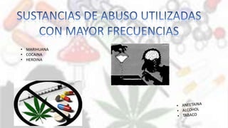• MARIHUANA
• COCAINA
• HEROINA
 