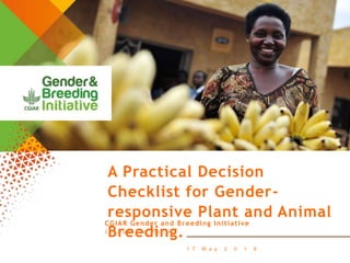 A practical decision checklist for gender-responsive plant and animal breeding