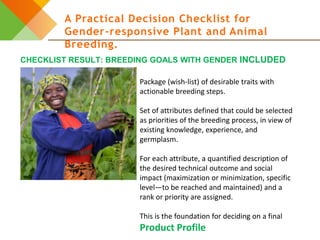 A practical decision checklist for gender-responsive plant and animal breeding