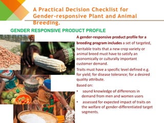A practical decision checklist for gender-responsive plant and animal breeding