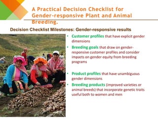 A practical decision checklist for gender-responsive plant and animal breeding