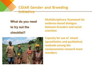 A practical decision checklist for gender-responsive plant and animal breeding