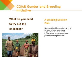 A practical decision checklist for gender-responsive plant and animal breeding