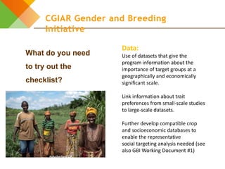 A practical decision checklist for gender-responsive plant and animal breeding