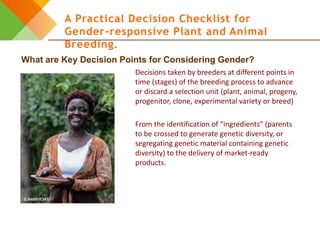 A practical decision checklist for gender-responsive plant and animal breeding
