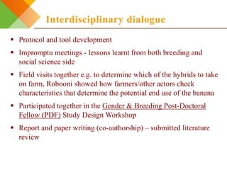 Integrating gendered knowledge into banana breeding