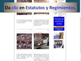 Da clic en Estatutos y Regimientos.
 