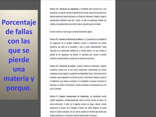 Porcentaje
 de fallas
  con las
  que se
  pierde
   una
materia y
 porque.
 