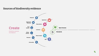Sources of biodiversity evidence
Combine sources
of evidence
Create
 