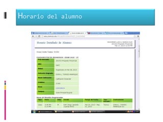 Horario   del alumno
 