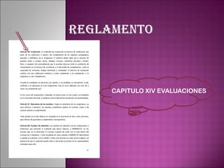 CAPITULO XIV EVALUACIONES
 