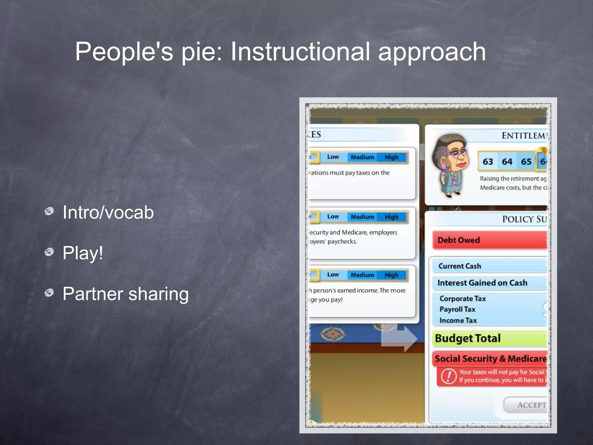 People's pie: Instructional approach




Intro/vocab

Play!

Partner sharing
 