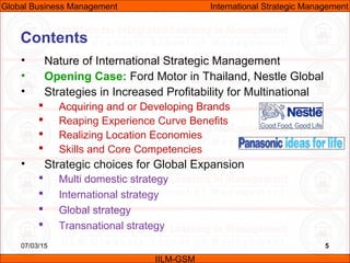 Multinational Management Gbm unit-08 (international strategic management) | PPT