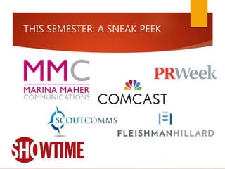 THIS SEMESTER: A SNEAK PEEK
 