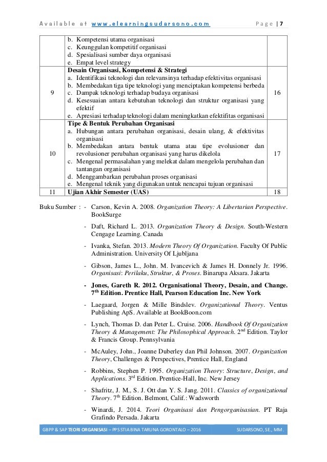 GBPP dan SAP Teori Organisasi