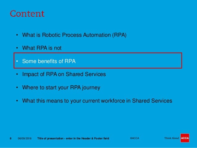 robotic process automation in shared services
