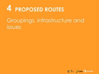 PROPOSED ROUTES
Groupings, infrastructure and
issues
4
 
