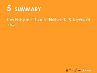 SUMMARY
The Frequent Transit Network & layers of
service
5
 