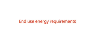 End use energy requirements
 