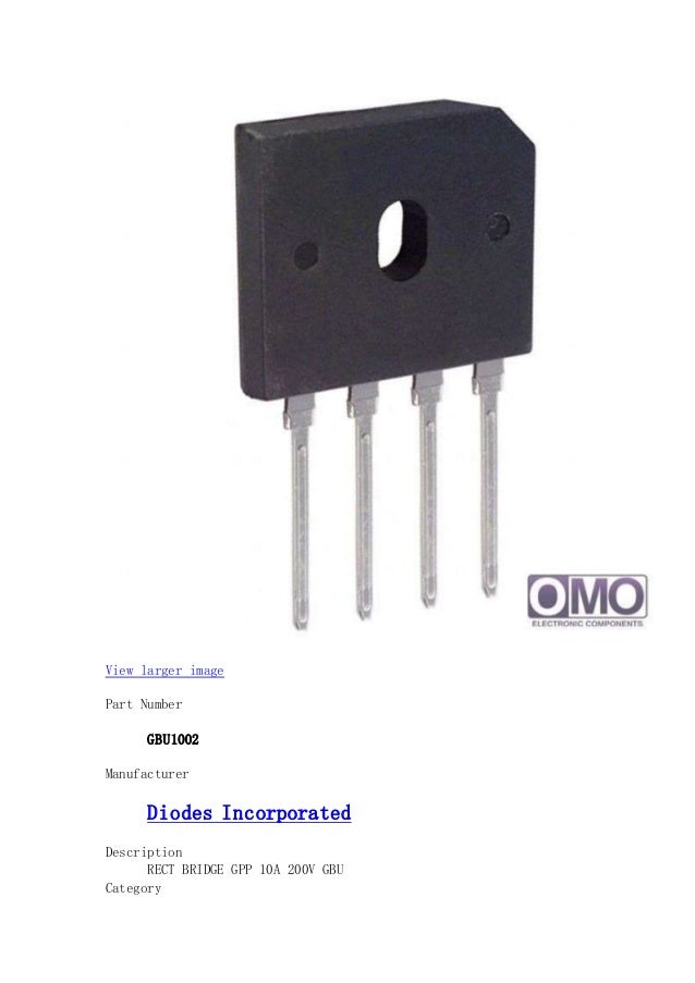 GBU1002 Diodes Incorporated