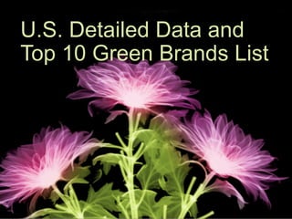 U.S. Detailed Data and
Top 10 Green Brands List
 