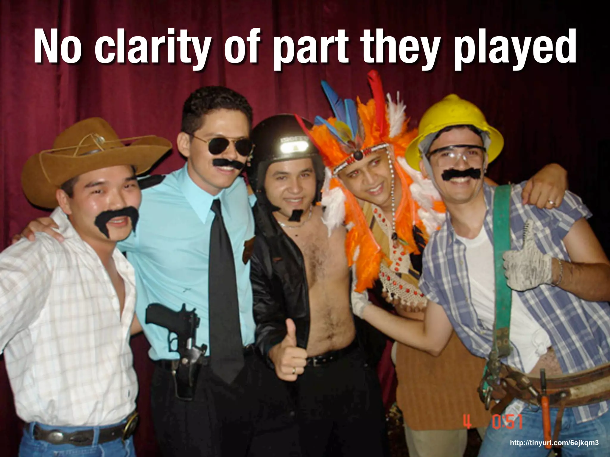 No clarity of part they played




                          http://tinyurl.com/6ejkqm3
 