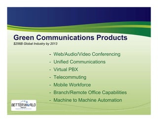 The Green Telecom Wave is Coming