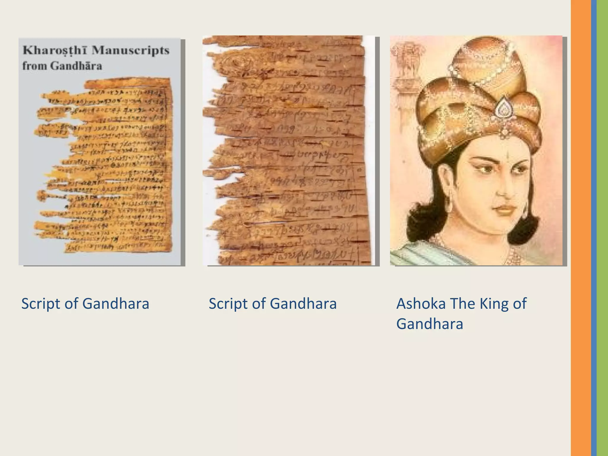 Script of Gandhara Script of Gandhara Ashoka The King of
Gandhara
 