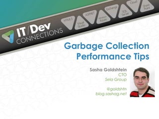 Sasha Goldshtein
CTO
Sela Group
@goldshtn
blog.sashag.net
Garbage Collection
Performance Tips
 