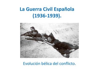 La Guerra Civil Española
(1936-1939).
Evolución bélica del conflicto.
 