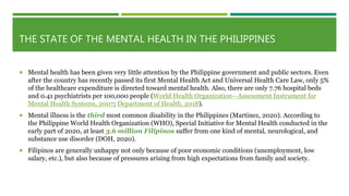 Issues about mental health and the Guidance and Counseling field in the ...