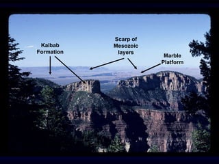 Marble
Platform
Scarp of
Mesozoic
layers
Kaibab
Formation
 