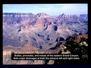 Buttes, pinnacles, and mesas of the eastern Grand Canyon.
Note major drainages at both the extreme left and right sides.
 