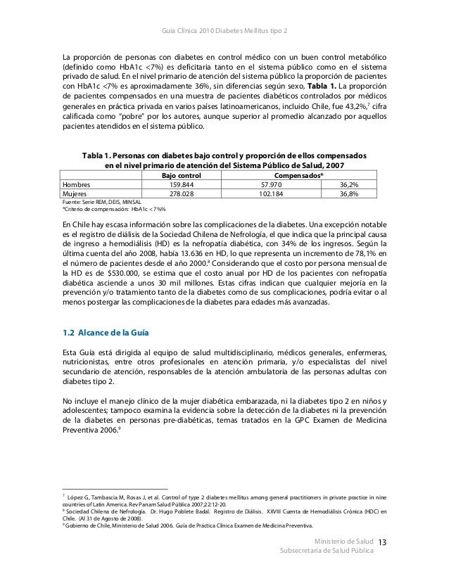 Diabetes mellitus tipo II MINSAL Diabetes mellitus tipo II MINSAL