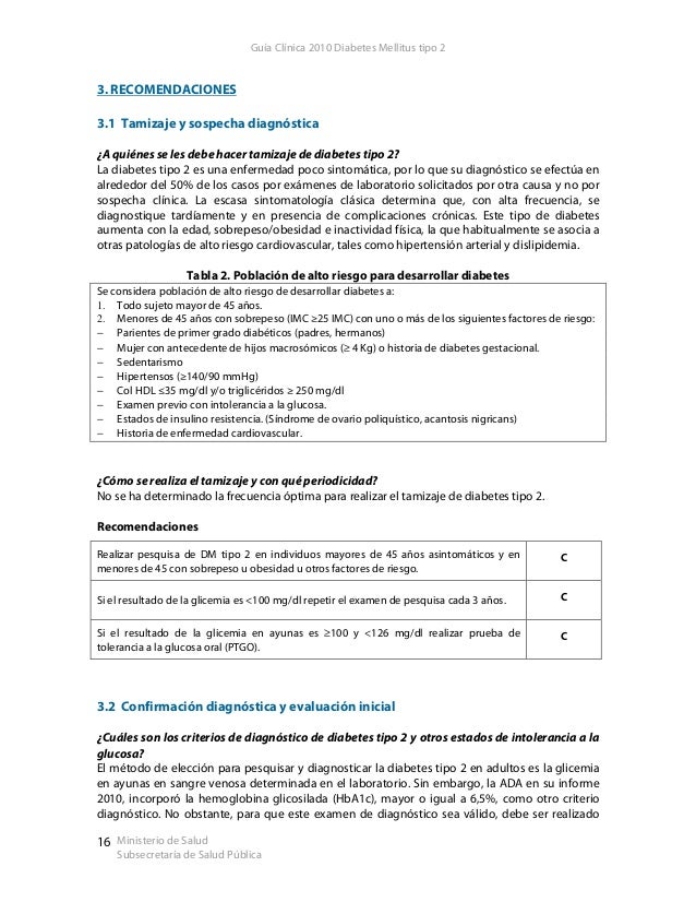 Diabetes mellitus tipo II MINSAL Diabetes mellitus tipo II MINSAL